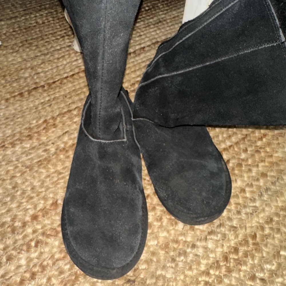 UGG Australia 5119 Knightsbridge Tall Black Sheepskin Zippered BOOTS Womens Sz 7